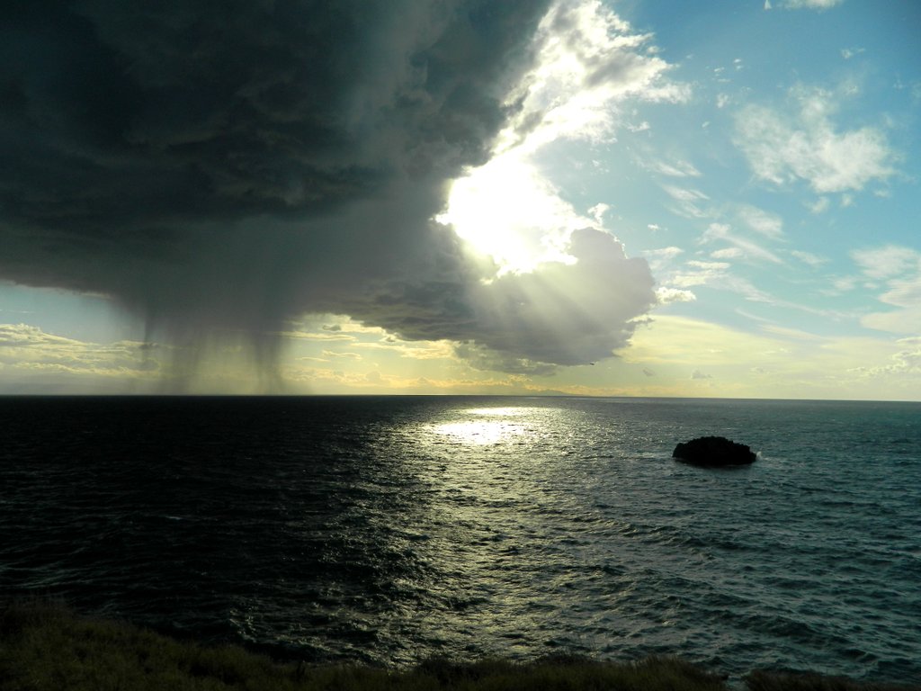 sun rain sea Lipari
