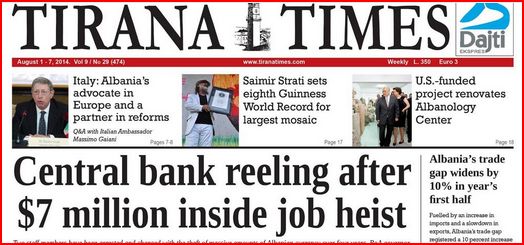 Tirana Times bank heist