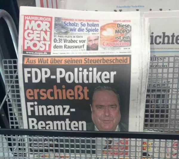 FDP-Politiker erschiesst Finanzbeamten