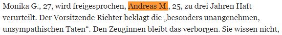 Andreas M Straftaten