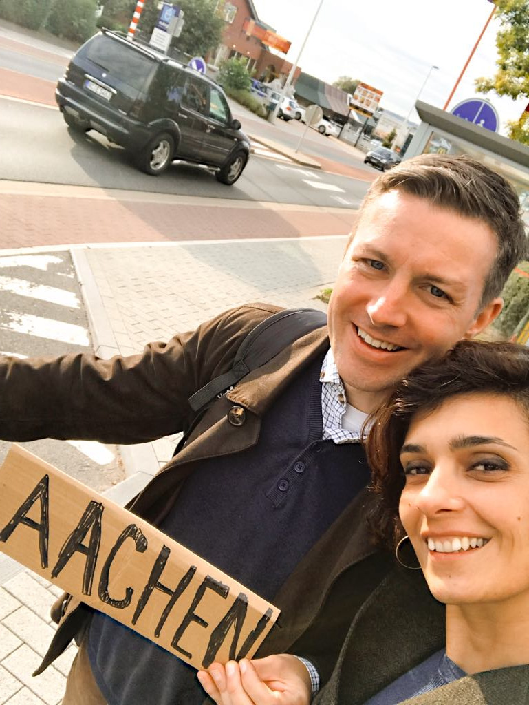 Keti Kikoshvili hitchhiking Aachen