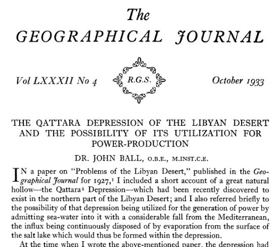 Qattara depression John Ball